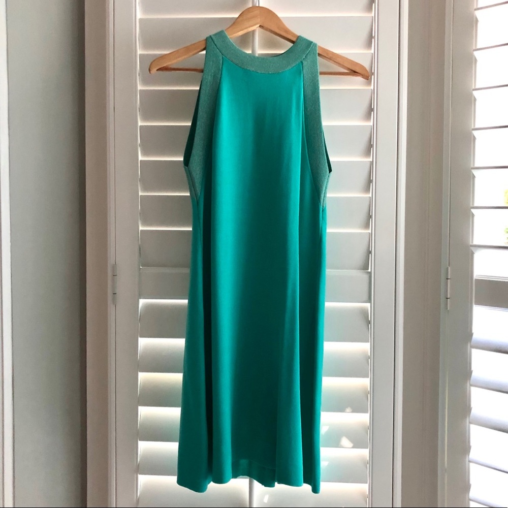 NWT Trina Turk turquoise shimmer dress size XS